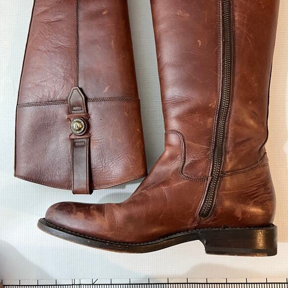 Frye Jayden Button Tall Riding Boots Brown Women Size 8 - Picture 9 of 15